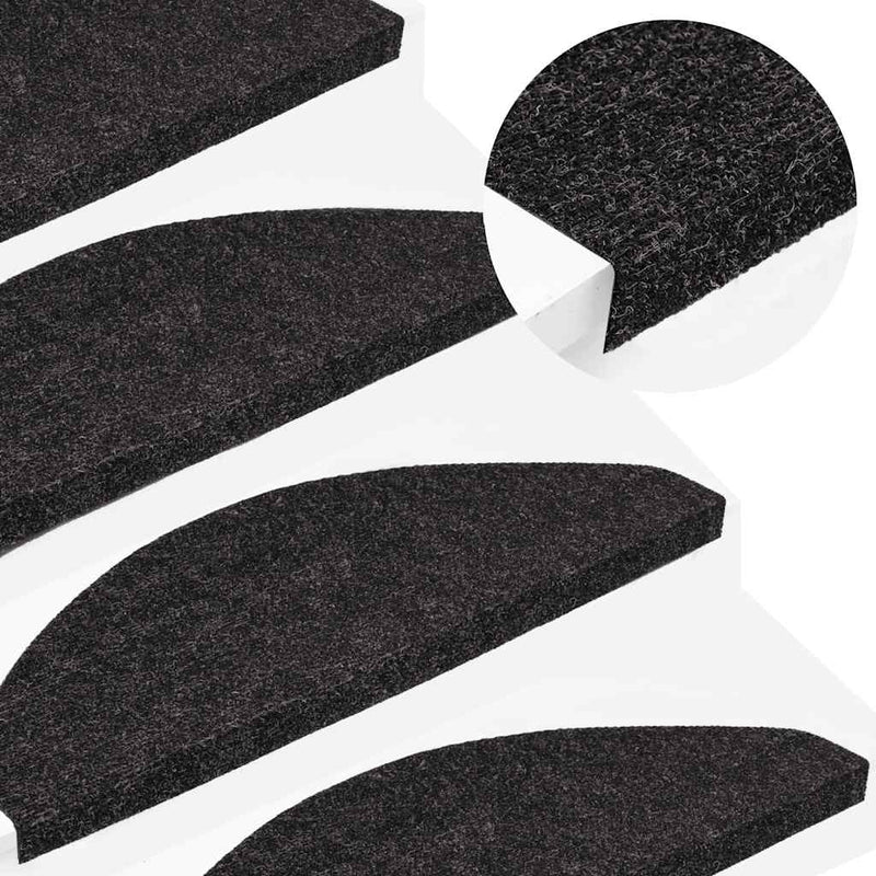 Vidaxl trapmatten zelfklevend 30 st 65x22,5x3,5 cm antraciet