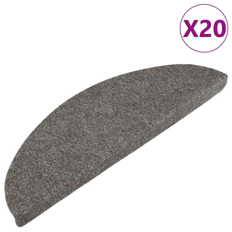 Vidaxl trapmatten zelfklevend 20 st 56x17x3 cm grijs