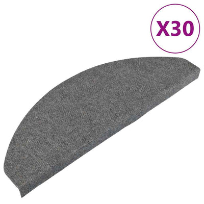 Vidaxl trapmatten zelfklevend 30 st 65x22,5x3,5 cm grijs