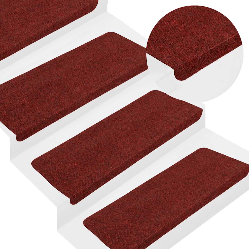 Vidaxl trapmatten zelfklevend 30 st 65x24,5x3,5 cm rood