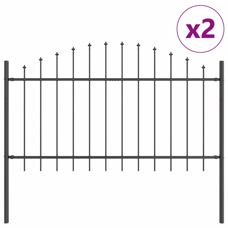 Vidaxl tuinhek woerden 2 st 170 x 140 cm gepoedercoat staal grijs