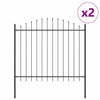 Vidaxl tuinhek 2 pcs grijs 170 x 165 cm gepoedercoat staal