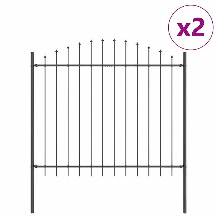 Vidaxl tuinhek woerden 2 st 170 x 165 cm gepoedercoat staal grijs