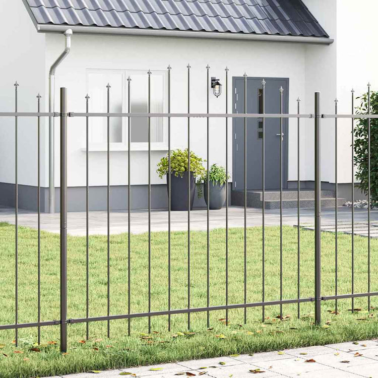 Vidaxl tuinhek woerden 2 st 170 x 190 cm gepoedercoat staal grijs