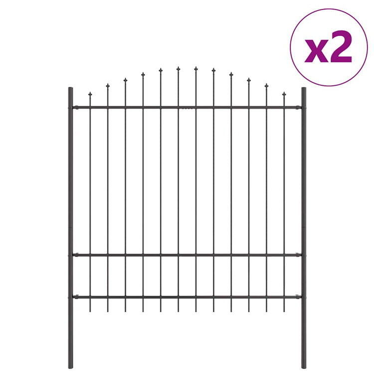 Vidaxl tuinhek woerden 2 st 170 x 215 cm gepoedercoat staal grijs