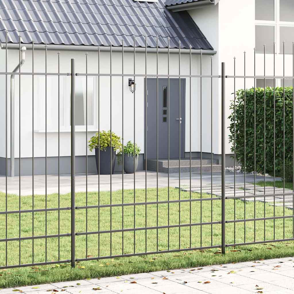 Vidaxl tuinhek 2 pcs grijs 170 x 225 cm gepoedercoat staal