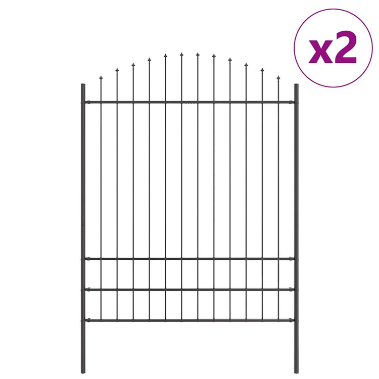 Vidaxl tuinhek 2 pcs grijs 170 x 225 cm gepoedercoat staal