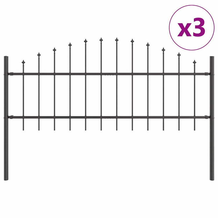 Vidaxl tuinhek woerden 3 st 170 x 115 cm gepoedercoat staal grijs