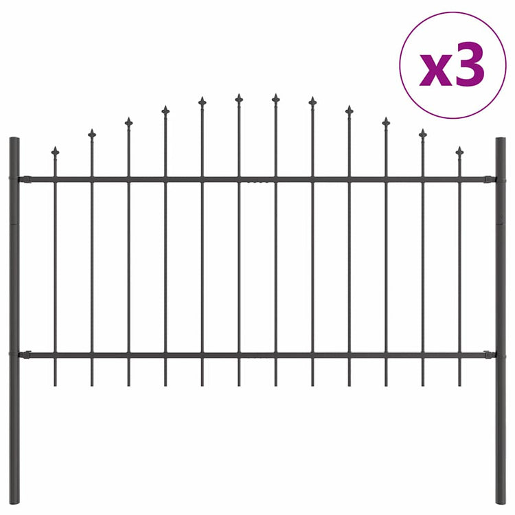 Vidaxl tuinhek woerden 3 st 170 x 140 cm gepoedercoat staal grijs