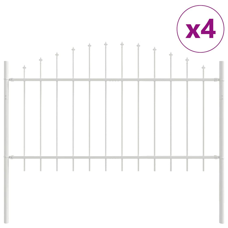 Vidaxl tuinhek woerden 4 st 170 x 140 cm gepoedercoat staal wit