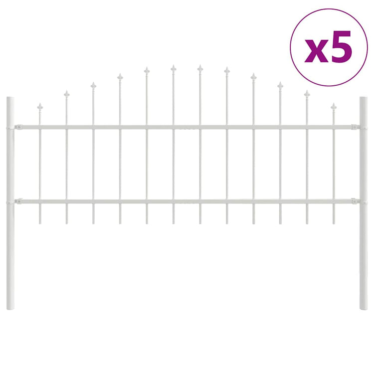 Vidaxl tuinhek woerden 5 st 170 x 115 cm gepoedercoat staal wit