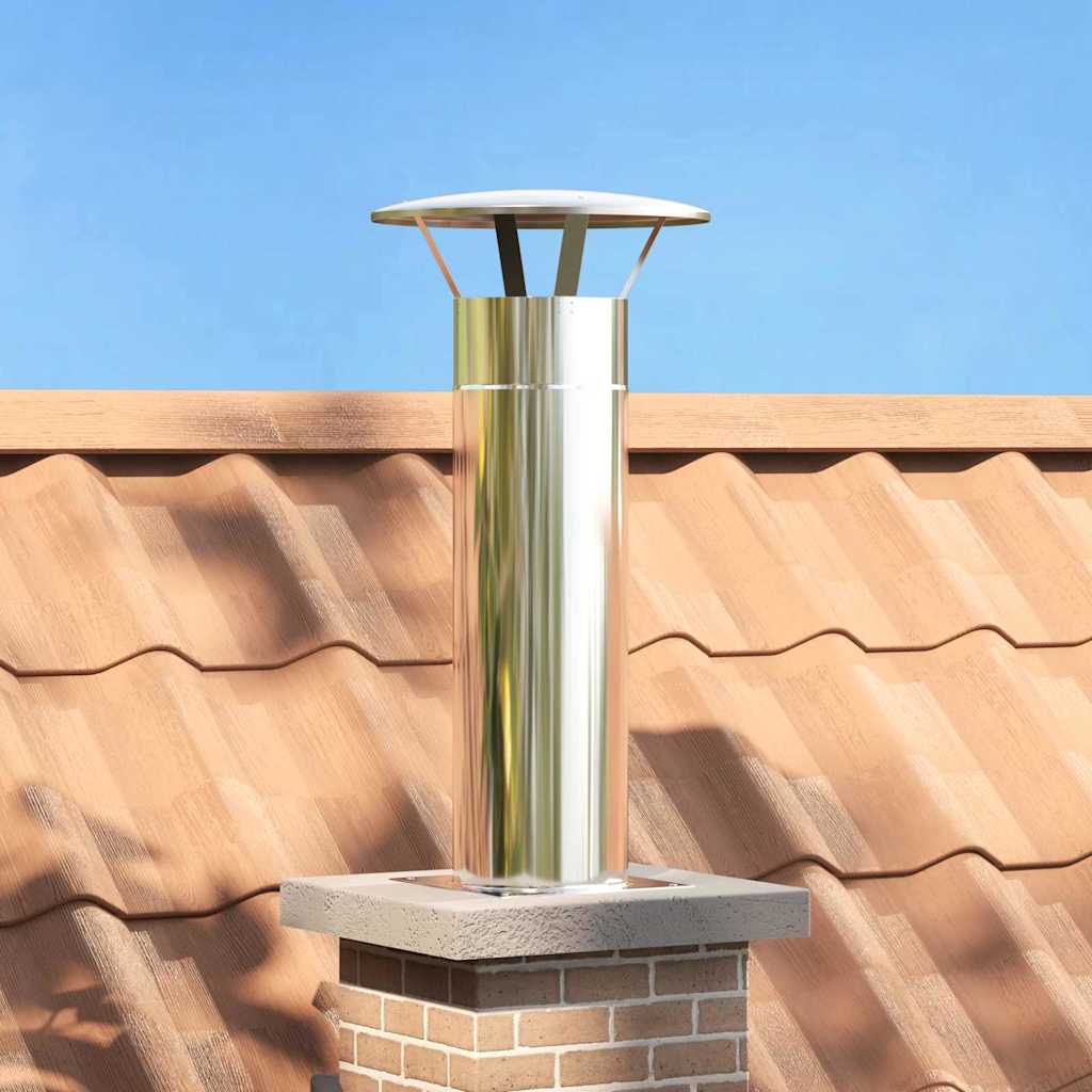 Vidaxl schouwkop verlenging zilver 29 x 29 x 50 cm roestvrij staal