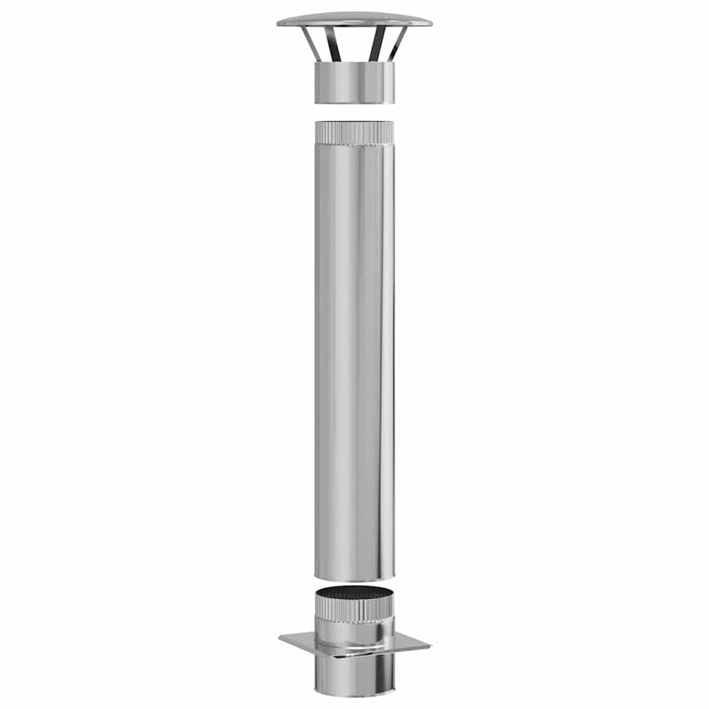 Vidaxl schouw verlenging zilver 35 x 35 x 132 cm roestvrij staal