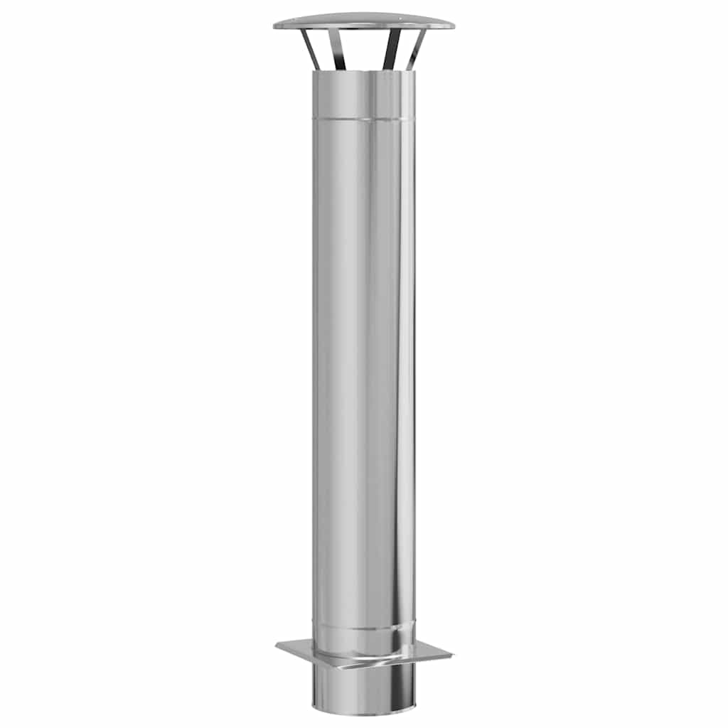 Vidaxl schouw verlenging zilver 35 x 35 x 132 cm roestvrij staal
