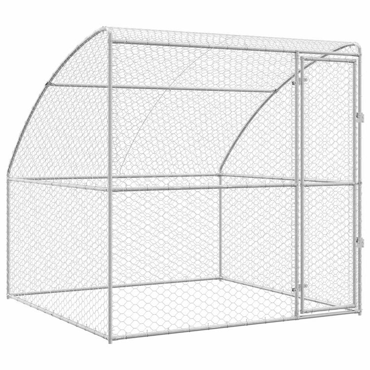 Vidaxl hondenhok zilver 2 x 2 x 2 m verzinkt staal