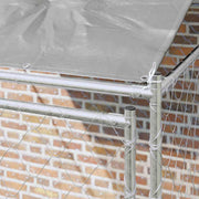 Vidaxl hondenkooi met dak zilver 200 x 200 x 258 cm staal en pe - afbeelding 3