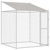 Vidaxl hondenkooi met dak zilver 200 x 200 x 258 cm staal en pe
