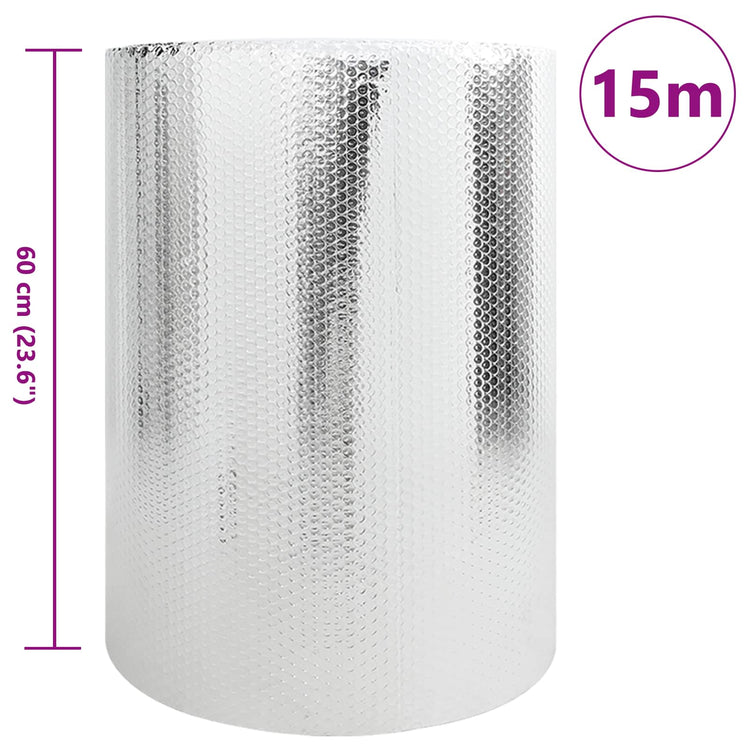 Vidaxl radiatorfolie zilver 15 x 0,6 m polyetheen