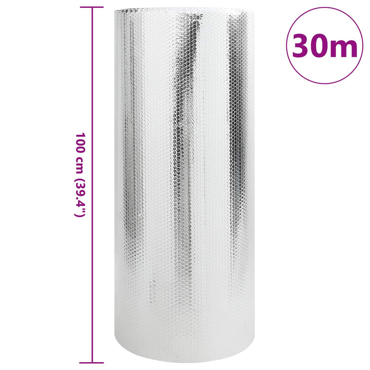 Vidaxl radiatorfolie zilver 30 x 1 m polyetheen