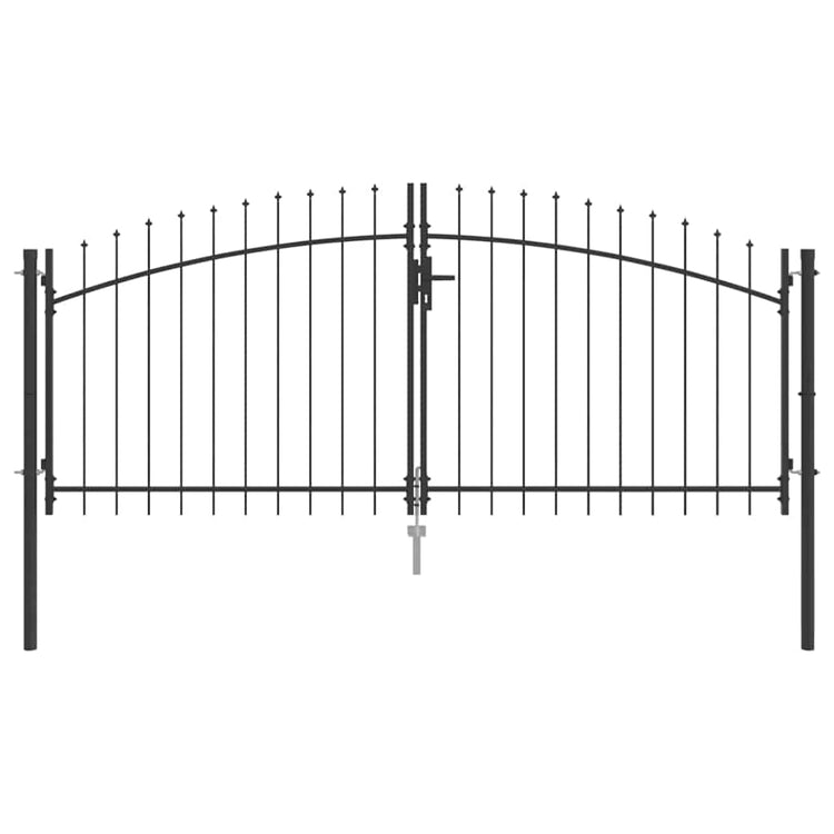 Vidaxl dubbele poort woerden 299,5 x 149,5 cm staal vergrendelbaar