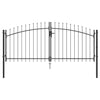 Vidaxl dubbele poort met slot grijs 299,5 x 174,5 cm staal