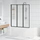 Vidaxl douchescherm zwart 132 x 2 x 140 cm aluminium en pp