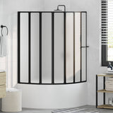 Vidaxl douchescherm zwart 168 x 140 cm aluminium - afbeelding 1