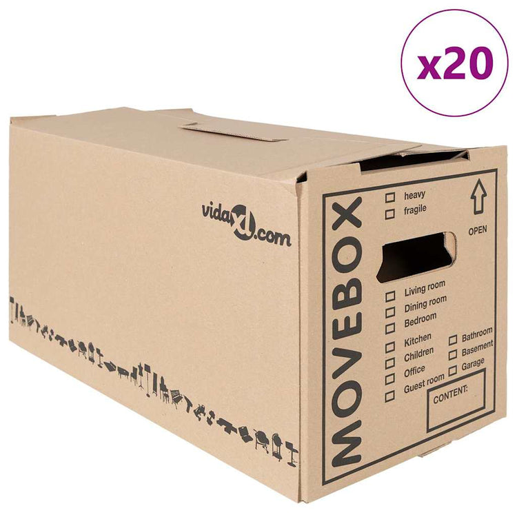 Vidaxl verhuisdoos met opslag 20 st naturel 59 x 31,5 x 31,5 cm karton