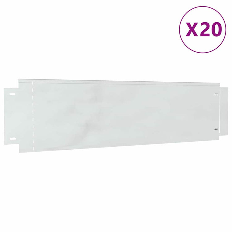 Vidaxl gazonranden 20 st 100 x 25 x 0,07 cm gegalvaniseerd staal