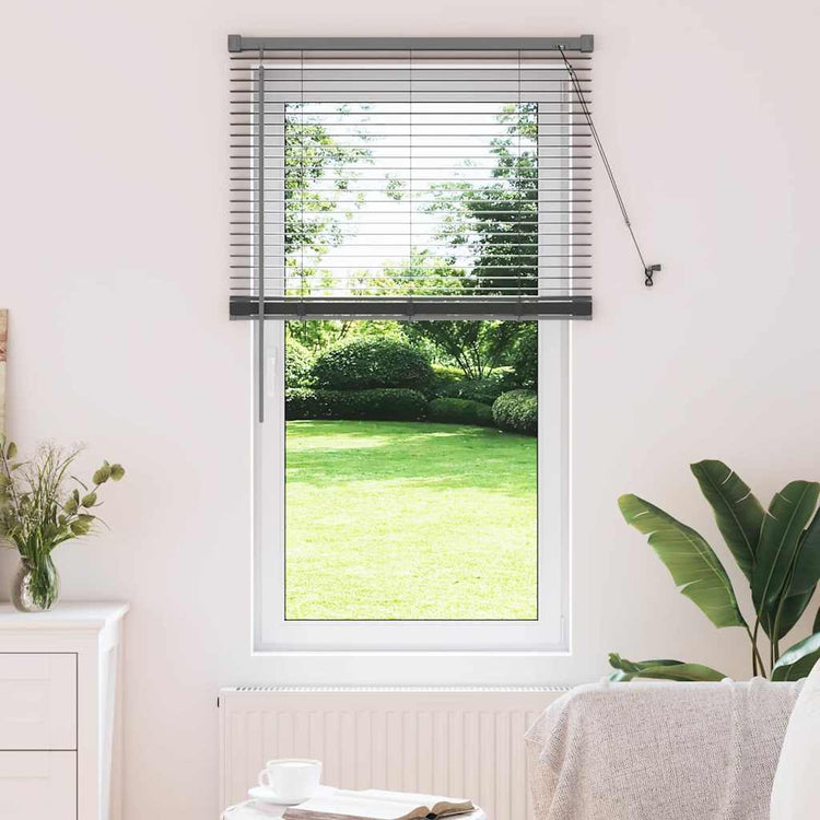 Vidaxl venetiaanse jaloezie donkergrijs 130 x 70 cm 25 mm aluminium
