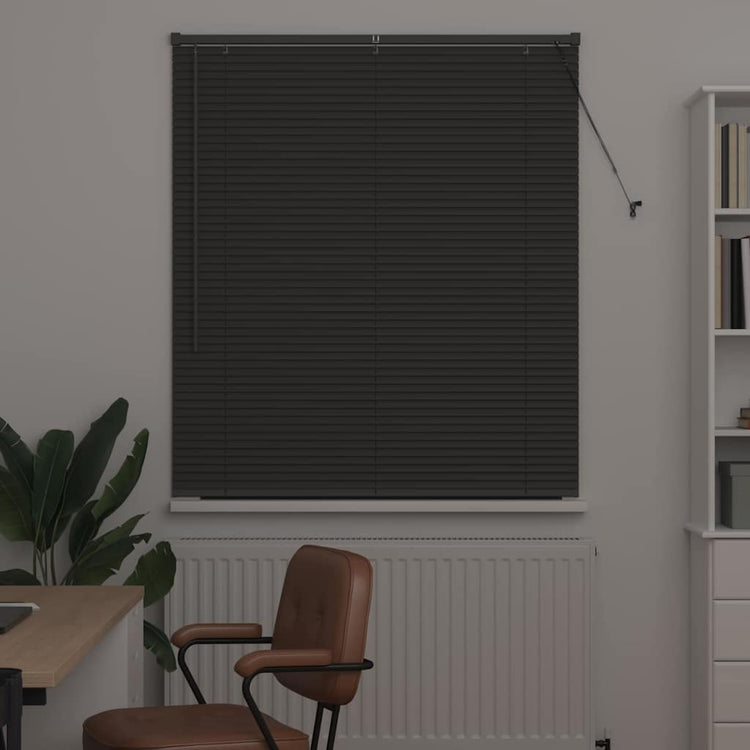 Vidaxl venetiaanse jaloezie donkergrijs 130 x 115 cm 25 mm aluminium