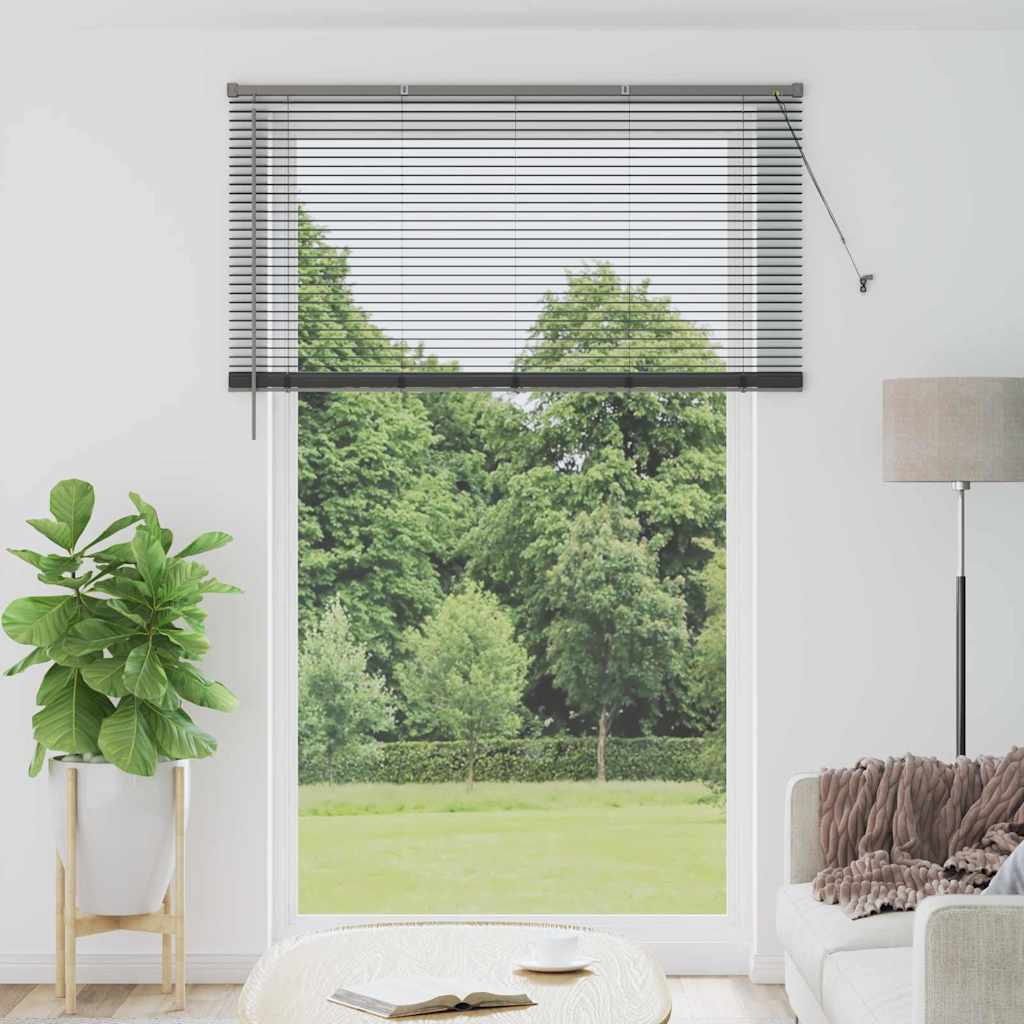 Vidaxl venetiaanse jaloezie donkergrijs 220 x 140 cm 25 mm aluminium