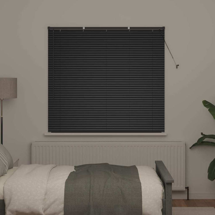 Vidaxl venetiaanse jaloezie zwart 130 x 140 cm 25 mm aluminium