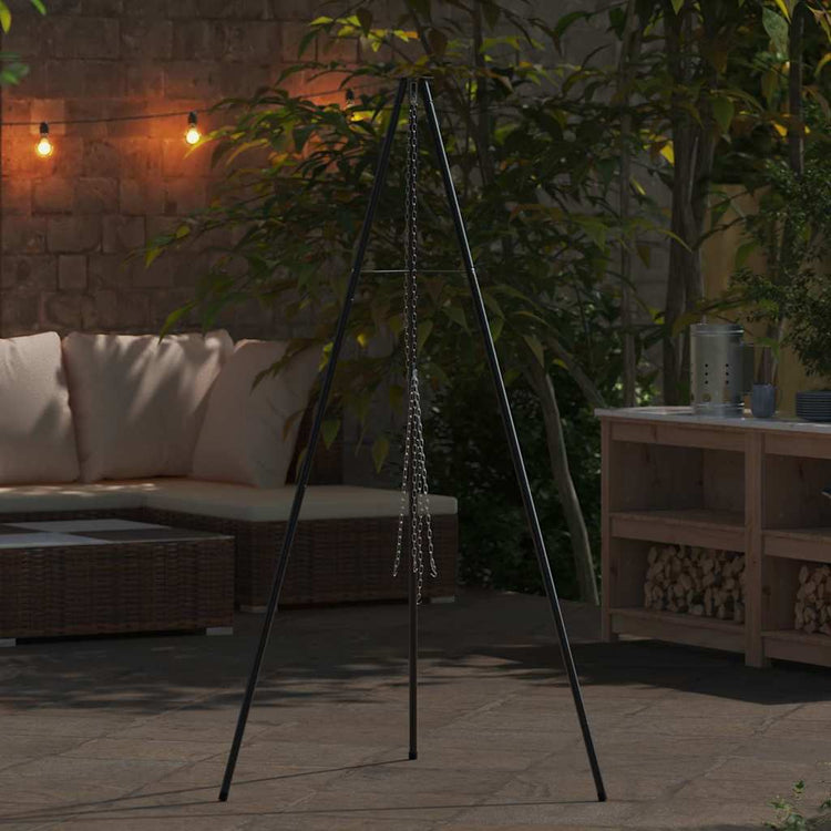 Vidaxl kampvuur tripod zwart 92 x 92 x 171,5 cm staal