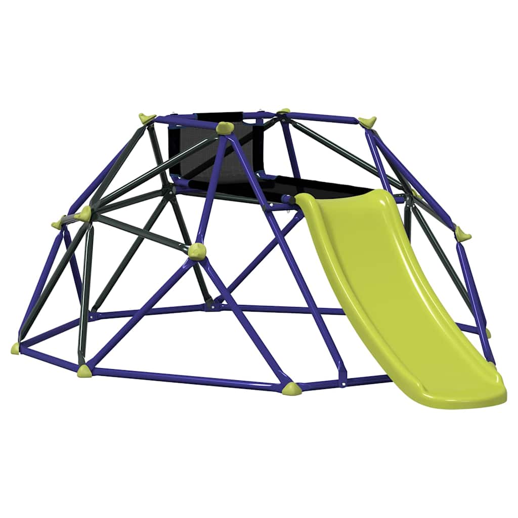 Vidaxl klimdome voor kinderen blauw 6ft met glijbaan staal