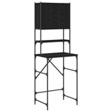 Vidaxl wasmachinekast zwart 0ak 68 x 48,5 x 194 cm bewerkt hout - afbeelding 2