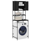 Vidaxl wasmachinekast zwart 0ak 68 x 48,5 x 194 cm bewerkt hout - afbeelding 3