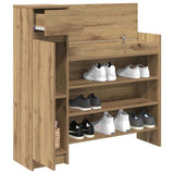 Vidaxl schoenenkast artisan eiken 100,5 x 28 x 100 cm bewerkt hout - afbeelding 3
