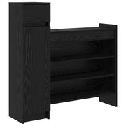 Vidaxl schoenenkast 100,5 x 28 x 100 cm bewerkt hout zwart eiken - afbeelding 2
