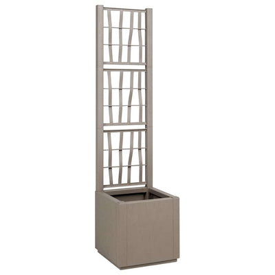 Vidaxl bloembak licht bruin 36 x 36 x 140 cm kunststof
