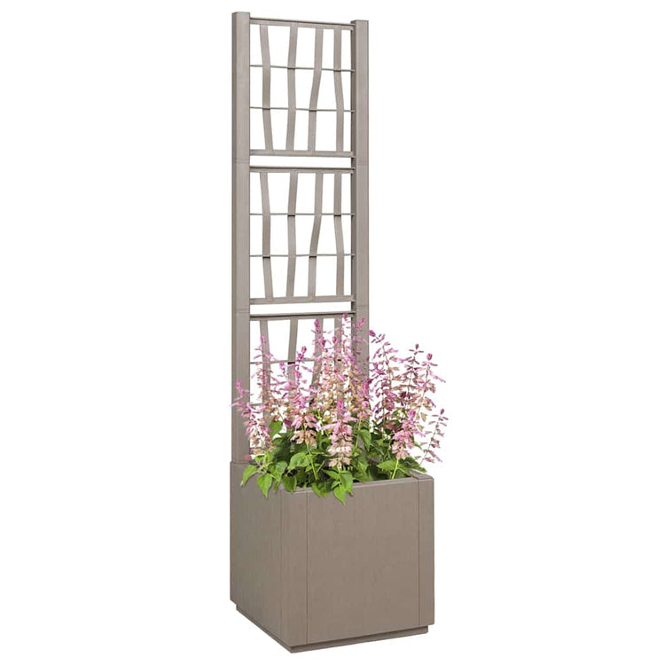 Vidaxl tuindruppel met trellis licht bruin 36 x 36 x 140 cm pp