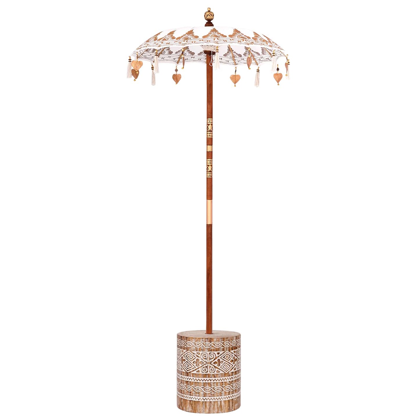 Vidaxl balinese parasol met basis crème 95 x 95 x 260 cm