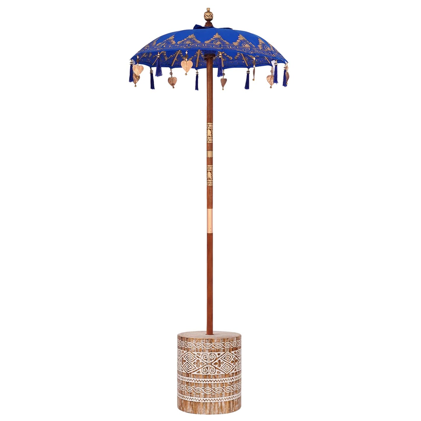 Vidaxl balinese parasol met basis blauw 95 x 95 x 260 cm