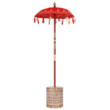 Vidaxl balinese parasol met basis rood 95 x 95 x 260 cm - afbeelding 2