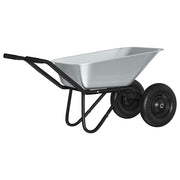Vidaxl kruiwagen zilver en zwart 100 l 180 kg gegalvaniseerd staal - afbeelding 2