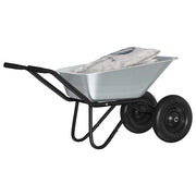 Vidaxl kruiwagen zilver en zwart 100 l 180 kg gegalvaniseerd staal - afbeelding 3