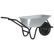 Vidaxl kruiwagen zilver en zwart 100 l 150 kg gegalvaniseerd staal - afbeelding 2