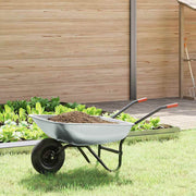 Vidaxl kruiwagen zilver en zwart 80 l 120 kg gegalvaniseerd staal - afbeelding 1