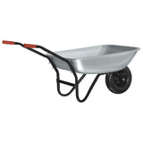 Vidaxl kruiwagen zilver en zwart 80 l 120 kg gegalvaniseerd staal - afbeelding 2