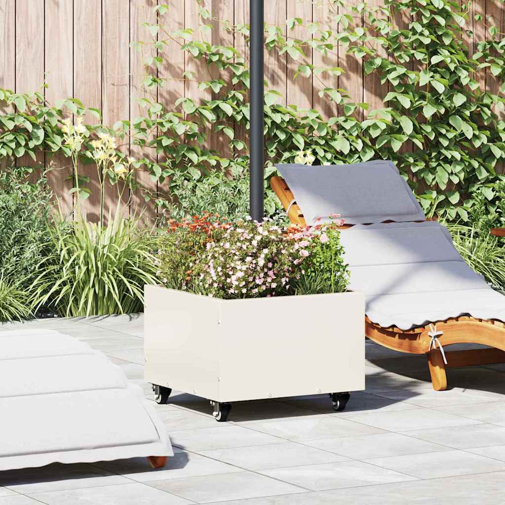 Vidaxl parasolvoet wit 45 x 45 x 45 cm staal